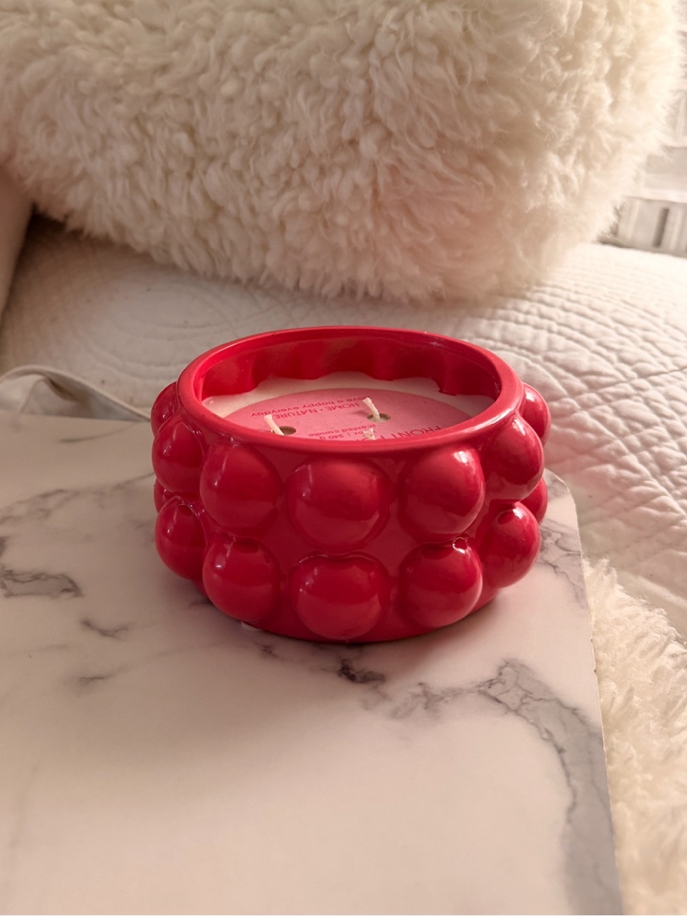 Hot Pink Bubble Ceramic Scented Candle - Home Accents NWT